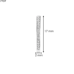 Ti Sento Boucles D'Oreilles - 7959ZI Argent Rhodié Créoles Et Pavage | Femme Boucles D'Oreilles