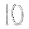 Ti Sento Boucles d'oreilles 7789ZI - Boucles d'oreilles Créoles ovale Argent Pavées | Femme Boucles D'Oreilles