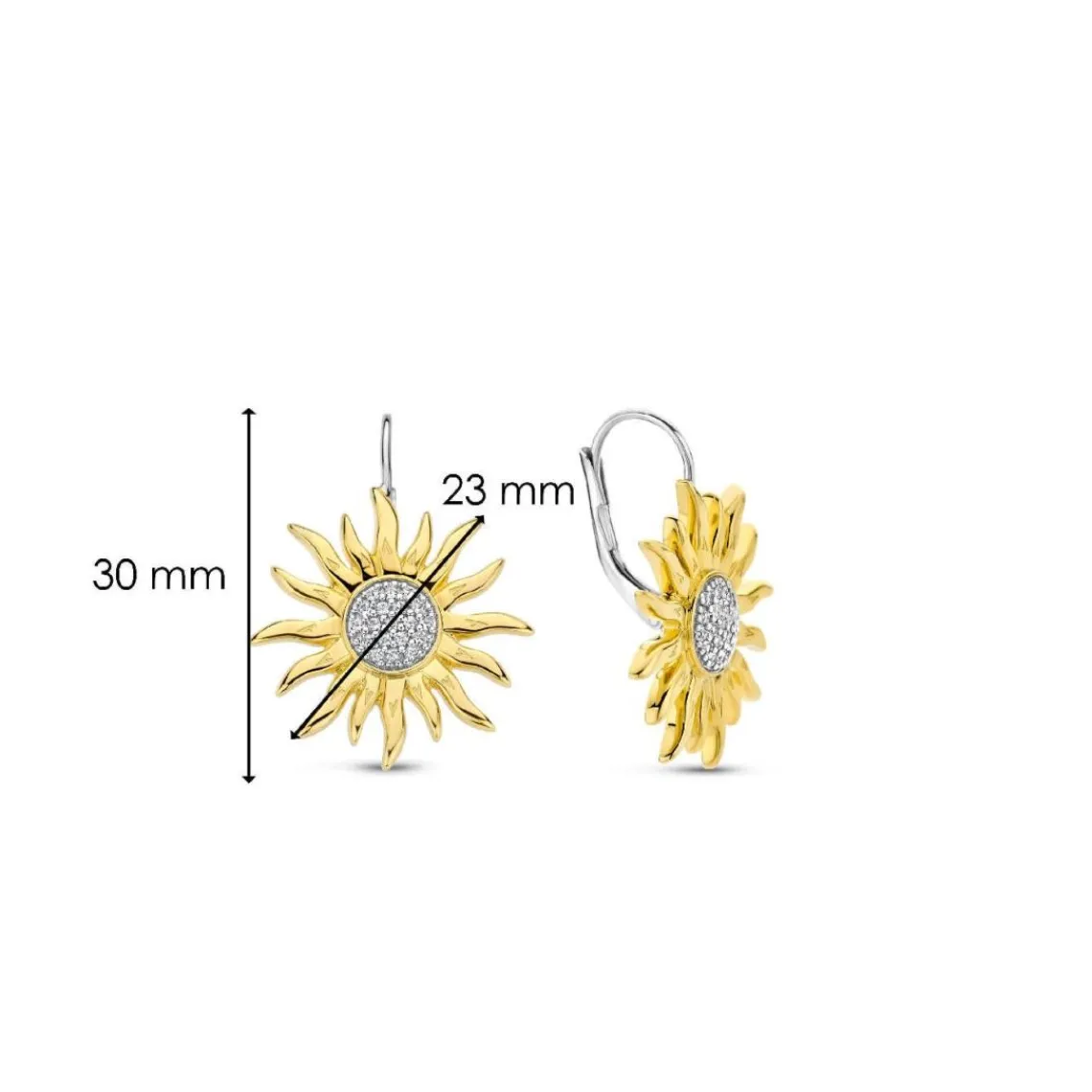 Ti Sento Boucles D'Oreilles - 7972ZY Argent Doré Soleil | Femme Boucles D'Oreilles