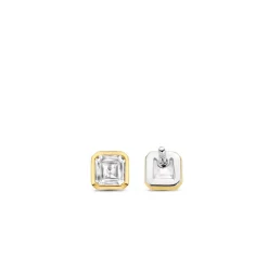 Ti Sento Boucles D'Oreilles - 7967ZY Argent Doré Et Oxydes Carrés | Femme Boucles D'Oreilles