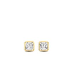 Ti Sento Boucles D'Oreilles - 7967ZY Argent Doré Et Oxydes Carrés | Femme Boucles D'Oreilles