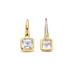 Ti Sento Boucles D'Oreilles - 7966ZY Argent Doré Et Oxydes Carrés | Femme Boucles D'Oreilles