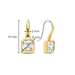 Ti Sento Boucles D'Oreilles - 7966ZY Argent Doré Et Oxydes Carrés | Femme Boucles D'Oreilles