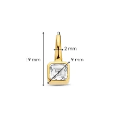Ti Sento Boucles D'Oreilles - 7966ZY Argent Doré Et Oxydes Carrés | Femme Boucles D'Oreilles