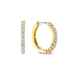 Ti Sento Boucles D'Oreilles - 7958ZY Argent Doré Anneaux Et Pavage | Femme Boucles D'Oreilles