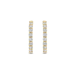 Ti Sento Boucles D'Oreilles - 7958ZY Argent Doré Anneaux Et Pavage | Femme Boucles D'Oreilles