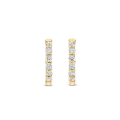 Ti Sento Boucles D'Oreilles - 7957ZY Argent Doré Anneaux Et Pavage | Femme Boucles D'Oreilles