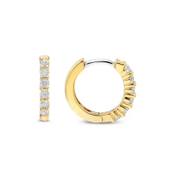 Ti Sento Boucles D'Oreilles - 7957ZY Argent Doré Anneaux Et Pavage | Femme Boucles D'Oreilles