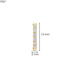 Ti Sento Boucles D'Oreilles - 7957ZY Argent Doré Anneaux Et Pavage | Femme Boucles D'Oreilles