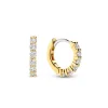 Ti Sento Boucles D'Oreilles - 7956ZY Argent Doré Anneaux Et Pavage | Femme Boucles D'Oreilles
