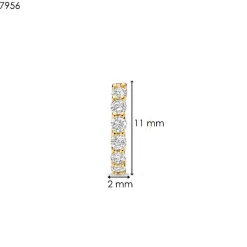 Ti Sento Boucles D'Oreilles - 7956ZY Argent Doré Anneaux Et Pavage | Femme Boucles D'Oreilles