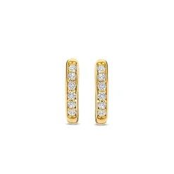 Ti Sento Boucles D'Oreilles - 7954ZY Argent Doré Anneaux Et Pavage | Femme Boucles D'Oreilles
