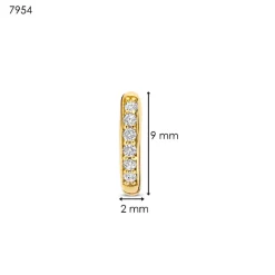 Ti Sento Boucles D'Oreilles - 7954ZY Argent Doré Anneaux Et Pavage | Femme Boucles D'Oreilles
