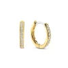 Ti Sento Boucles D'Oreilles - 7812ZY Argent Doré Anneaux Et Pavage | Femme Boucles D'Oreilles
