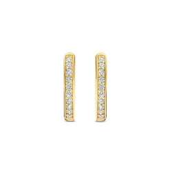 Ti Sento Boucles D'Oreilles - 7812ZY Argent Doré Anneaux Et Pavage | Femme Boucles D'Oreilles