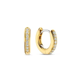 Ti Sento Boucles D'Oreilles - 7811ZY Argent Doré Anneaux Et Pavage | Femme Boucles D'Oreilles