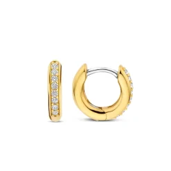 Ti Sento Boucles D'Oreilles - 7811ZY Argent Doré Anneaux Et Pavage | Femme Boucles D'Oreilles