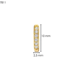 Ti Sento Boucles D'Oreilles - 7811ZY Argent Doré Anneaux Et Pavage | Femme Boucles D'Oreilles