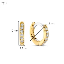 Ti Sento Boucles D'Oreilles - 7811ZY Argent Doré Anneaux Et Pavage | Femme Boucles D'Oreilles