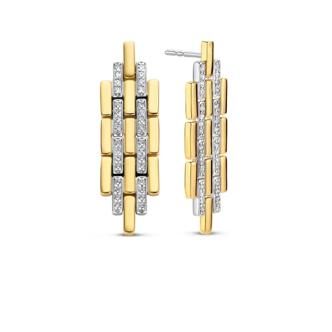 Ti Sento Boucles d'oreilles 7891ZY - Argent, plaqué or | Femme Boucles D'Oreilles
