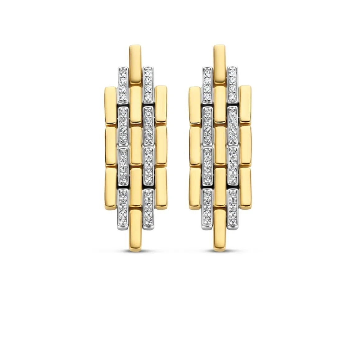 Ti Sento Boucles d'oreilles 7891ZY - Argent, plaqué or | Femme Boucles D'Oreilles