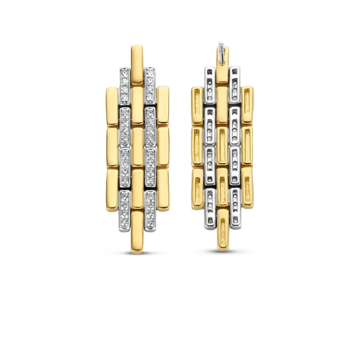 Ti Sento Boucles d'oreilles 7891ZY - Argent, plaqué or | Femme Boucles D'Oreilles