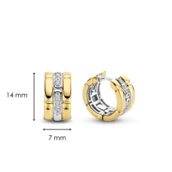 Ti Sento Boucles d'oreilles 7890ZY - Argent, plaqué or | Femme Boucles D'Oreilles
