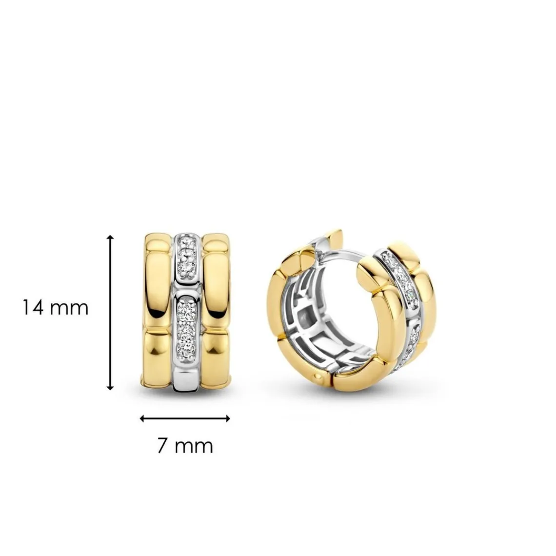 Ti Sento Boucles d'oreilles 7890ZY - Argent, plaqué or | Femme Boucles D'Oreilles
