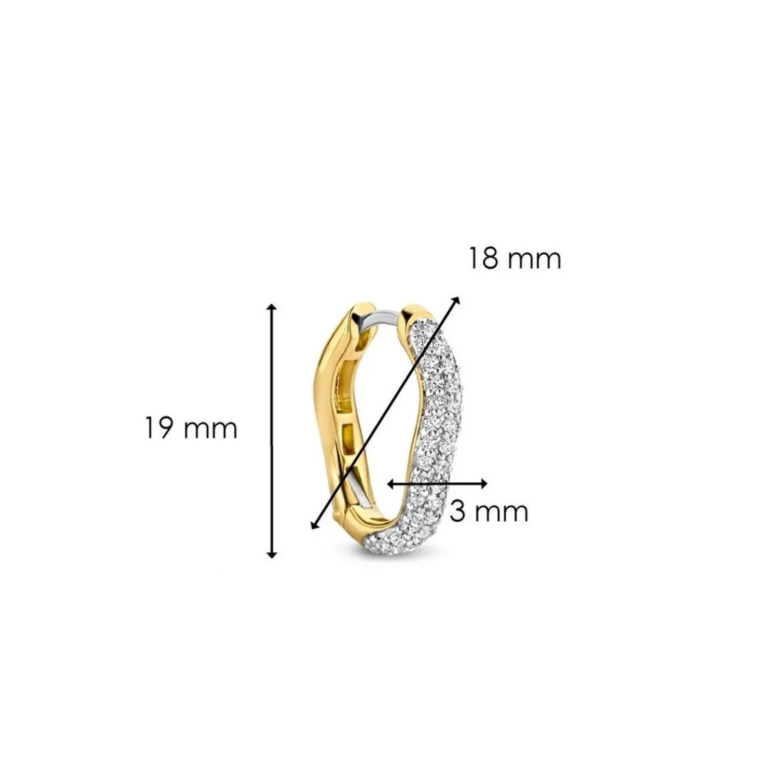 Ti Sento Boucles d'oreilles 7882ZY-H - Argent, plaqué or | Femme Boucles D'Oreilles