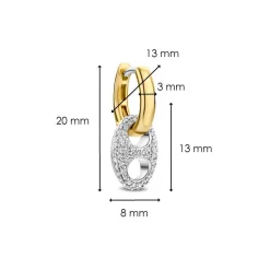 Ti Sento Boucles d'oreilles 7878ZY-H - Argent, plaqué or | Femme Boucles D'Oreilles