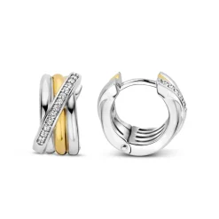 Ti Sento Boucles D'Oreilles - 7960ZY Argent Doré Multi Joncs | Femme Boucles D'Oreilles
