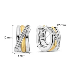 Ti Sento Boucles D'Oreilles - 7960ZY Argent Doré Multi Joncs | Femme Boucles D'Oreilles