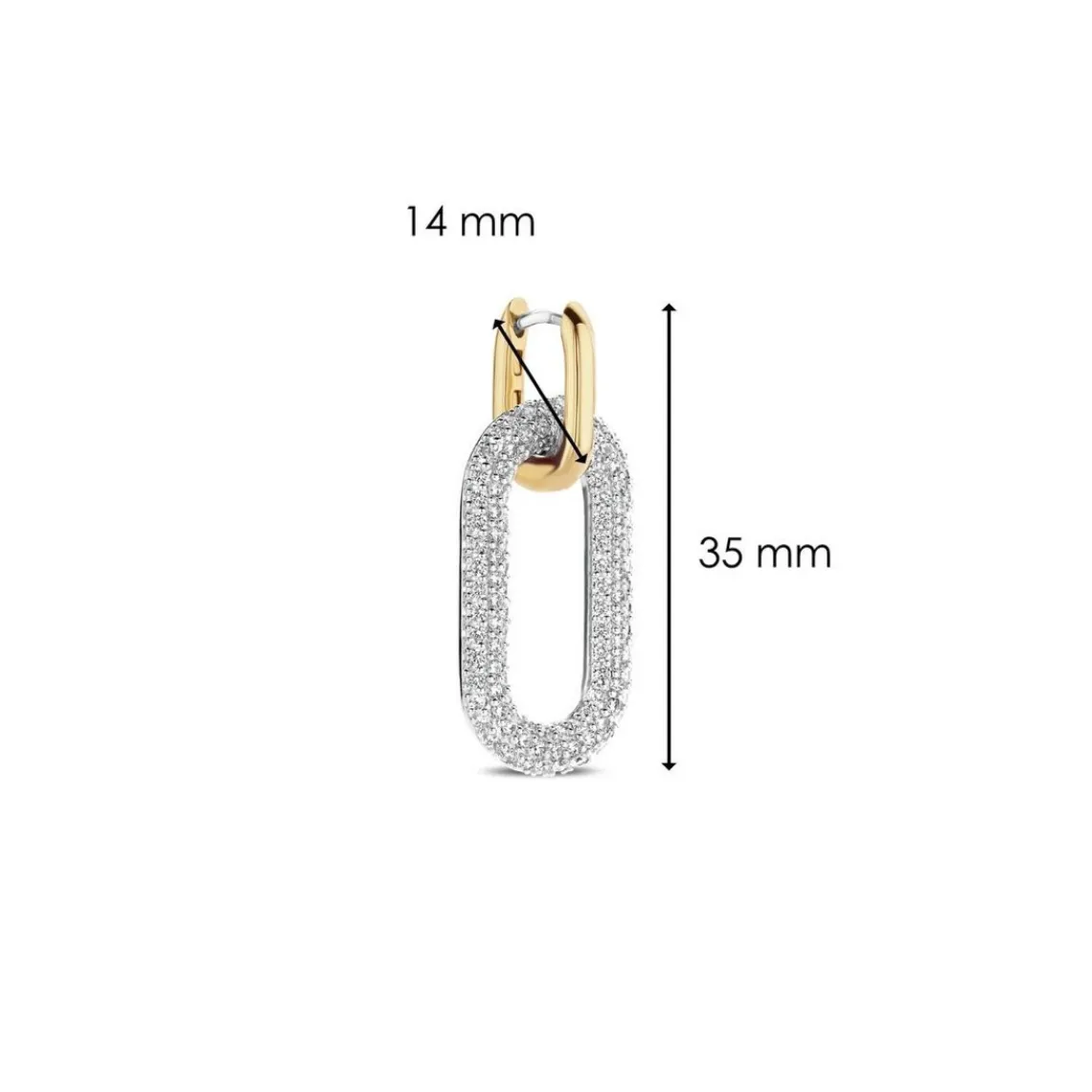 Ti Sento Boucles d’oreilles 7844ZY-H – Doré | Femme Boucles D'Oreilles