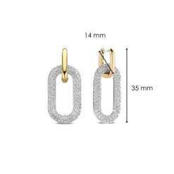 Ti Sento Boucles d'oreilles 7844ZY - Argent, plaqué or | Femme Boucles D'Oreilles