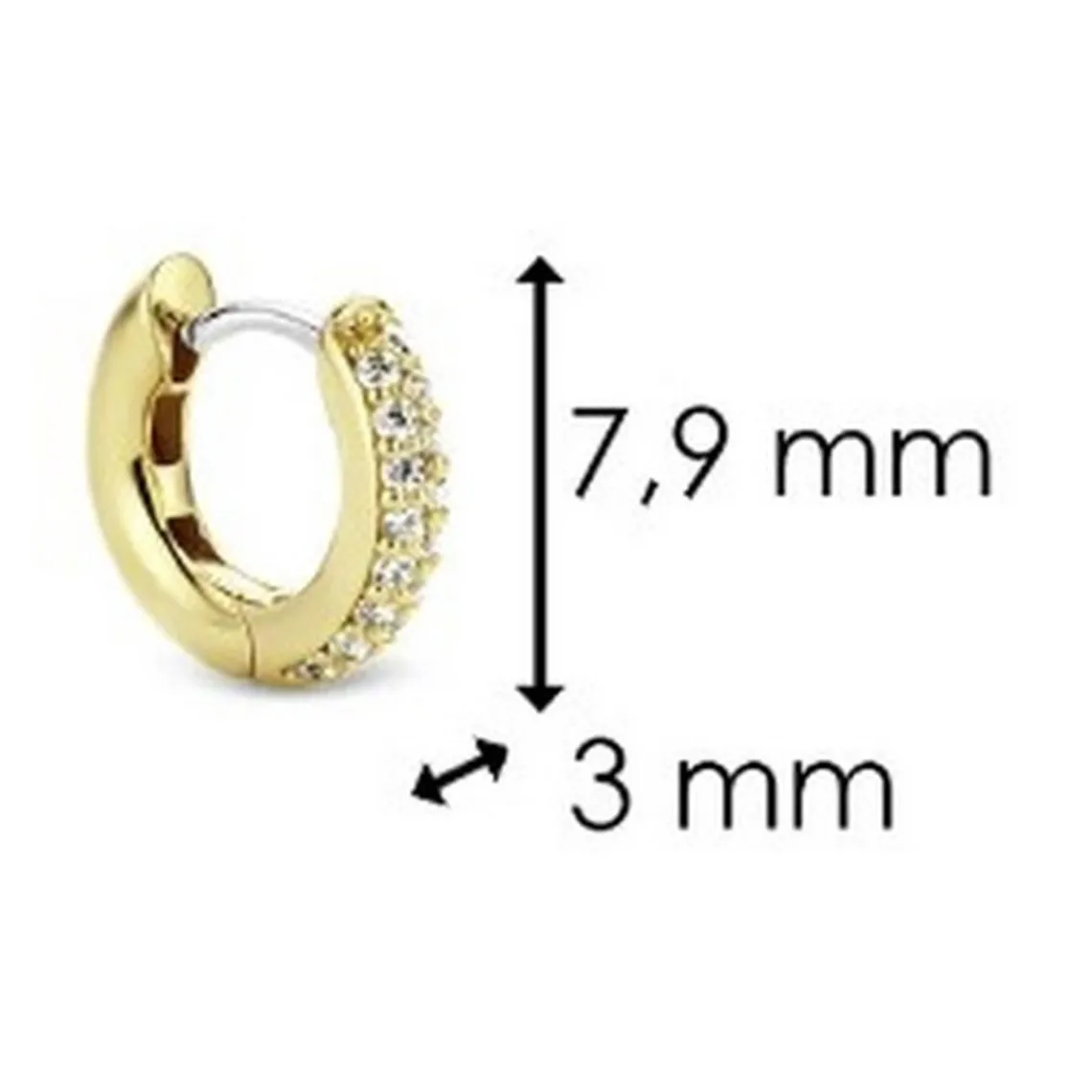 Ti Sento Boucles d'oreilles 7210ZY-H - Argent, plaqué or | Femme Boucles D'Oreilles