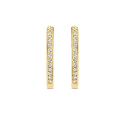 Ti Sento Boucles D'Oreilles - 7959ZY Argent Doré Créoles Et Pavage | Femme Boucles D'Oreilles