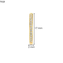 Ti Sento Boucles D'Oreilles - 7959ZY Argent Doré Créoles Et Pavage | Femme Boucles D'Oreilles