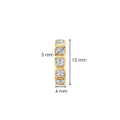 Ti Sento Boucles D'Oreilles - 7965ZY Argent Doré Et Oxydes De Zirconium Sertis Clos Carré | Femme Boucles D'Oreilles