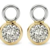 Ti Sento Boucles d'oreilles 9180ZY - Boucles d'oreilles Argent Serti Clos Doré Femme | Femme Boucles D'Oreilles