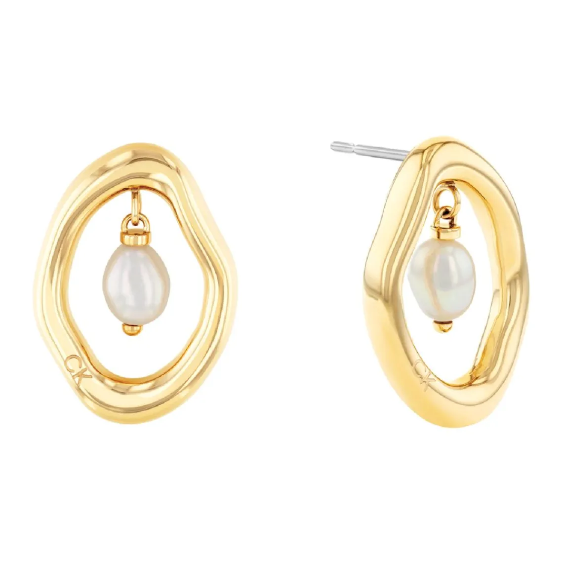 Calvin Klein Bijoux Boucles oreilles Calvin Klein Edgy Pearls - 35000562 Acier Doré | Femme Boucles D'Oreilles
