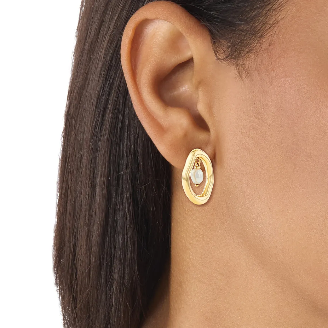 Calvin Klein Bijoux Boucles oreilles Calvin Klein Edgy Pearls - 35000562 Acier Doré | Femme Boucles D'Oreilles