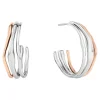 Calvin Klein Bijoux Boucles oreilles CK Wavy Sculptural - 35000650 Acier Doré Rose | Femme Boucles D'Oreilles