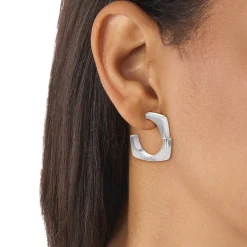 Calvin Klein Bijoux Boucles oreilles Calvin Klein Bold Metals - 35000557 Acier Argent | Femme Boucles D'Oreilles