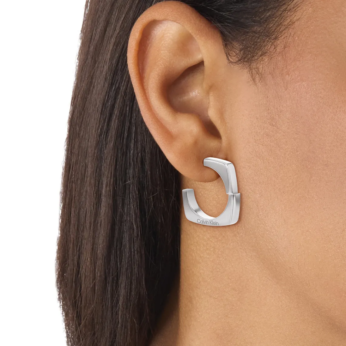 Calvin Klein Bijoux Boucles oreilles Calvin Klein Bold Metals - 35000557 Acier Argent | Femme Boucles D'Oreilles