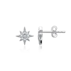 Maison de la Bijouterie Boucles oreilles fantaisie étoile oxyde et argent Z53YVZ0 | Femme Boucles D'Oreilles