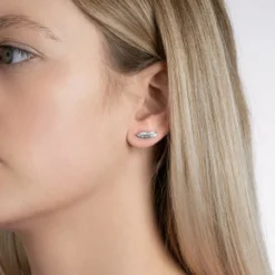 Maison de la Bijouterie Boucles oreilles femme plume Argent W5YWZ00 | Femme Boucles D'Oreilles