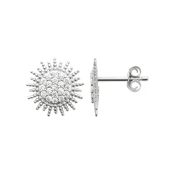 Maison de la Bijouterie Boucles oreilles femme soleil argent rhodié Z5W03Z0 | Femme Boucles D'Oreilles