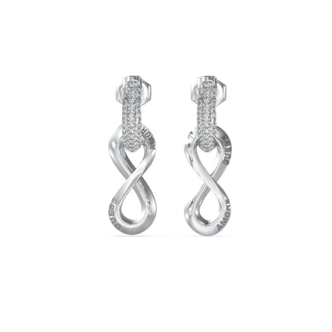 Guess Bijoux Boucles oreilles Guess Amore JUBE05051JWRH Acier Acier | Femme Boucles D'Oreilles