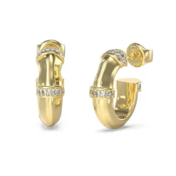Guess Bijoux Boucles oreilles Bamboo JUBE05164JWYG Acier Doré | Femme Boucles D'Oreilles