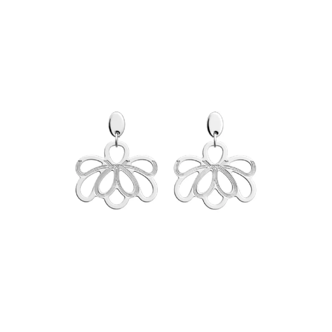 Les Georgettes Boucles oreilles 70442411600000 Argent Agate Flora 25 Mm | Femme Boucles D'Oreilles